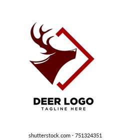 Square head deer logo