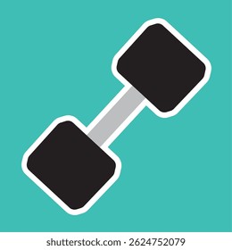 Square head dumbbell icon. Vector illustration