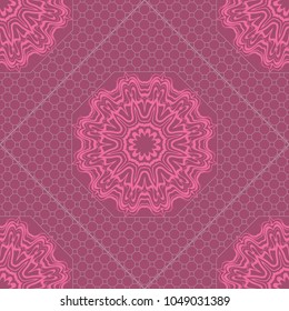 Square Head Scarf with Floral Ornament. Vector design FOR tile, carpet, tablecloth fabric, pillow, bags, cover.