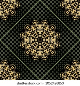 Square Head Scarf with Floral Ornament. Vector design FOR tile, carpet, tablecloth fabric, pillow, bags, cover.