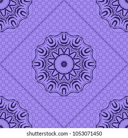 Square Head Scarf with Floral Ornament. Vector design FOR tile, carpet, tablecloth fabric, pillow, bags, cover.