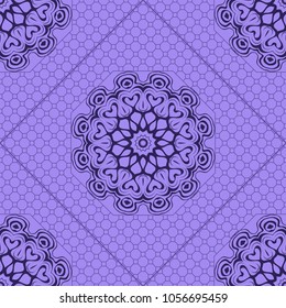 Square Head Scarf with Floral Ornament. Vector design FOR tile, carpet, tablecloth fabric, pillow, bags, cover.