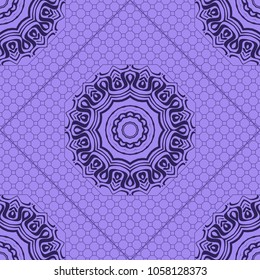 Square Head Scarf with Floral Ornament. Vector design FOR tile, carpet, tablecloth fabric, pillow, bags, cover.