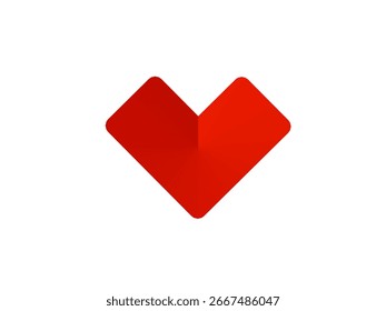 Square heart icon isolated on white background.