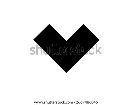 Square heart icon isolated on white background.