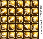 Square high-gloss food icons (Eps10); JPG version also available