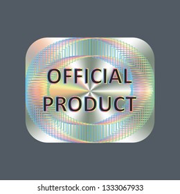 Square hologram realistic sticker. Vector element for product quality guarantee