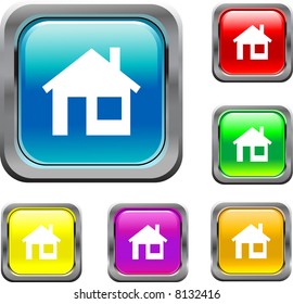 Home House Button Stock Vector (royalty Free) 8115061 