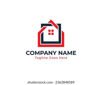 Logo des Square Home House Concept Symbol Symbol Element Design. Immobilien, Hypotheken, Immobilien-Logotype. Vektorgrafik-Vorlage