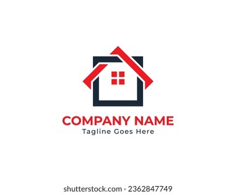 Símbolo de símbolo de símbolo de concepto de logotipo residencial cuadrado Diseño de elemento. Realtor, Hipoteca, Casa, Logotipo Inmobiliario. Plantilla de ilustración de vector
