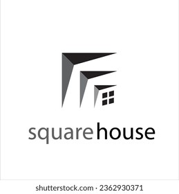 Square home logo design architecture construction