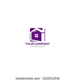 Square Home Logo Design Vector