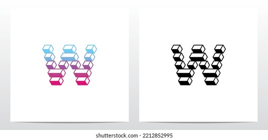 Diseño de la letra de barra horizontal cuadrada