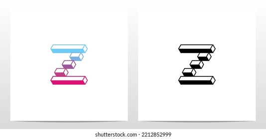 Square Horizontal Bar Letter Logo Design Z