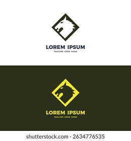 Square Horse Stallion Knight Head Icon Symbol Illustration Logo Design Vector