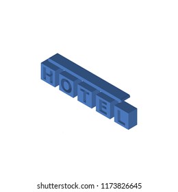 Square hotel isometric left top view 3D icon