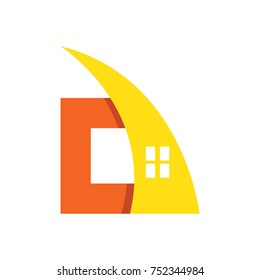 square house design vector logo