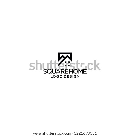 square house logo home rooftop vector icon 