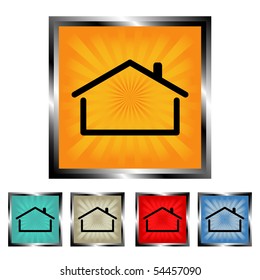 Square house vector buttons 2