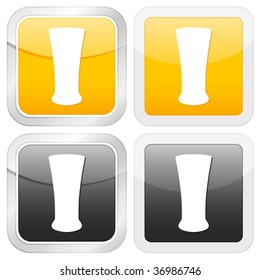 Square icon beer glass. Vector illustration.