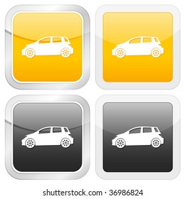 Square icon car. Vector illustration.