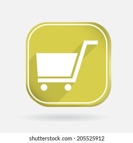 square icon, cart online store, Internet shop. basket shopping