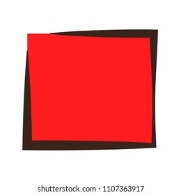 Square, icon, children's drawing style.