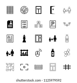 Square icon. collection of 25 square filled and outline icons such as son and father, resume, grid, chess king, window, cargo box. editable square icons for web and mobile.