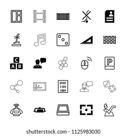 Square icon. collection of 25 square filled and outline icons such as pan, abc cube, ruler, resume, cargo box, brick wall. editable square icons for web and mobile.