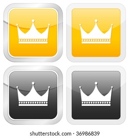 Square icon crown. Vector illustration.
