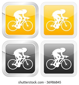 Square icon cycling. Vector illustration.