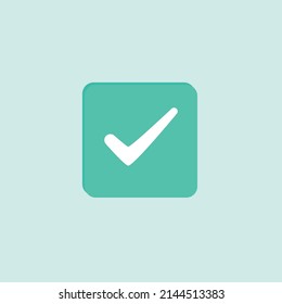 Diseño de icono cuadrado: lista de comprobación, corregir, derecha, enumerar y aceptar.