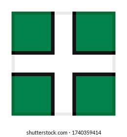 square icon with devon flag isolated on white background