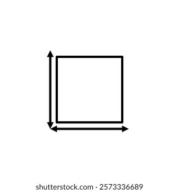 square icon, dimension, arean, size, simple flat style, illustration, logo sign symbol pictogram template, for ui or ux isolated on white for mobile app, editable	