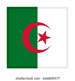 square icon, flag of algeria, isolated on white background