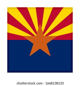 square icon, flag of arizona, isolated on white background