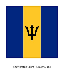square icon, flag of barbados, isolated on white background
