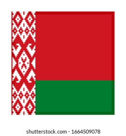square icon, flag of belarus, isolated on white background