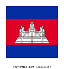 square icon, flag of cambodia, isolated on white background