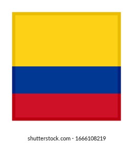 square icon, flag of colombia, isolated on white background