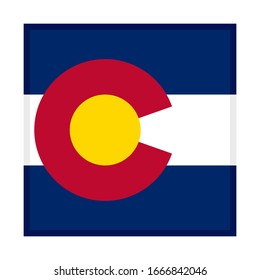 icono cuadrado, bandera de Colorado, aislado en fondo blanco