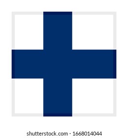 square icon, flag of finland, isolated on white background
