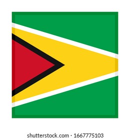 square icon, flag of guyana, isolated on white background