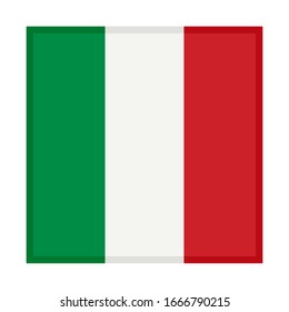 square icon, flag of italy, isolated on white background