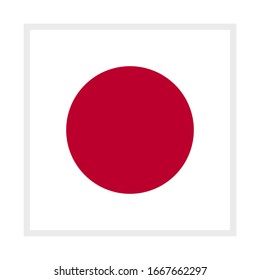 square icon, flag of japan, isolated on white background