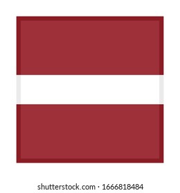 icono cuadrado, indicador de latvia, aislado en fondo blanco