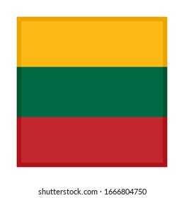 square icon, flag of lithuania, isolated on white background