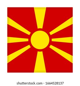 square icon, flag of macedonia, isolated on white background