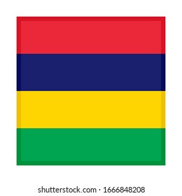 square icon, flag of mauritius, isolated on white background