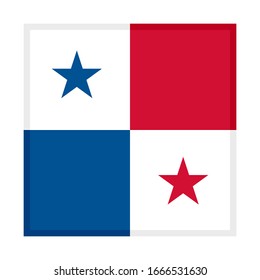 icono cuadrado, bandera de Panamá, aislado en fondo blanco